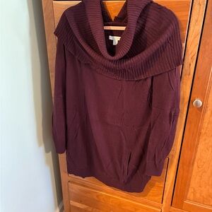 New York & Company Wide Cowl Neck Sweater - Burgundy